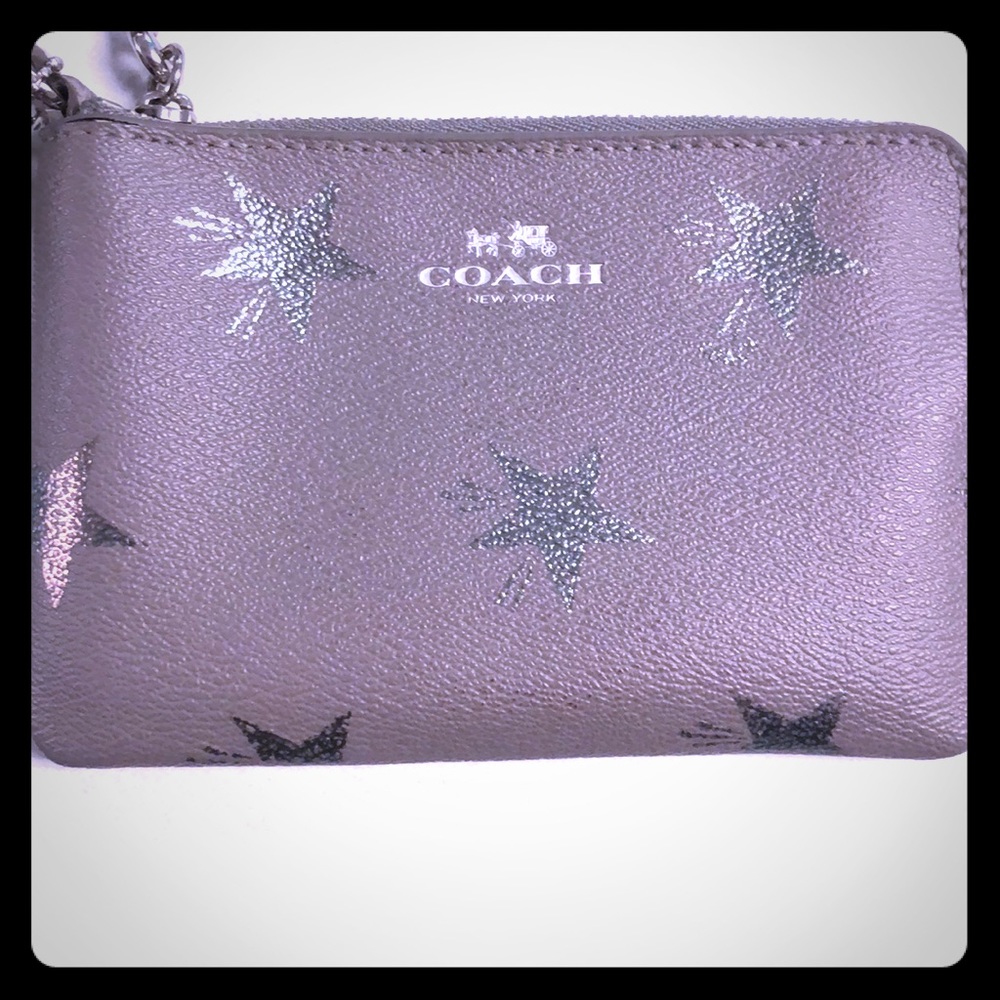 Authentic Coach Gray Star Wristlet